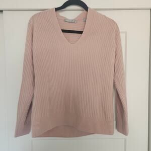 Vince Raglan Wool Cashmere Blend V-Neck Sweater Pink XS